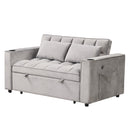 55.3" 4-1 Multi-functional Sofa Bed with Cup Holder and USB Port for Living Room or Apartments, Gray