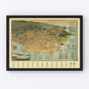 Vintage Map of San Francisco, California 1914