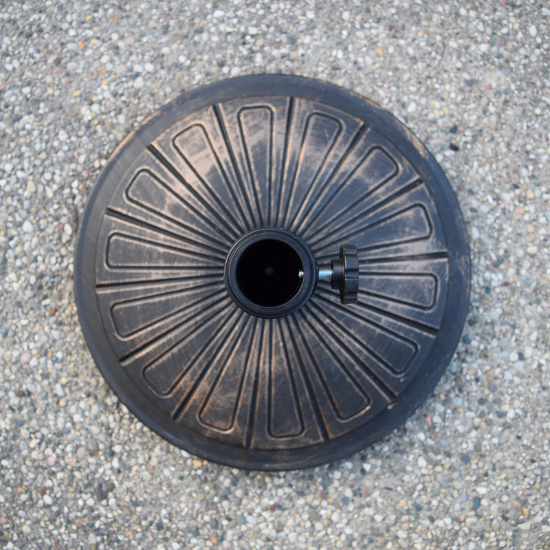 Antique Bronze 28 lbs Round Concrete Umbrella Stand Base Weight