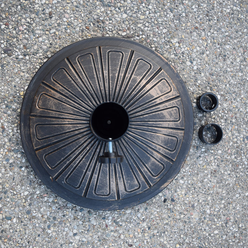 Antique Bronze 28 lbs Round Concrete Umbrella Stand Base Weight