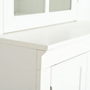 Retro Style Hutch Cabinet With Glass Door, China Cabinet For Home by HouseOfZazla