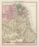 Vintage Map of San Francisco, California 1874