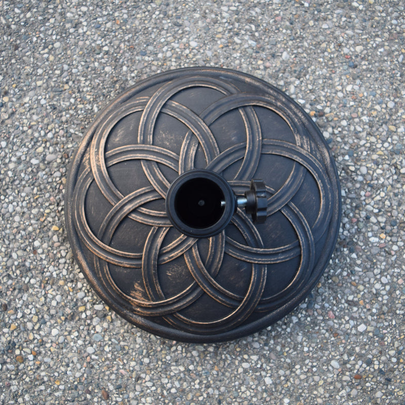 Antique Bronze 33 lbs Round Concrete Umbrella Stand Base Weight