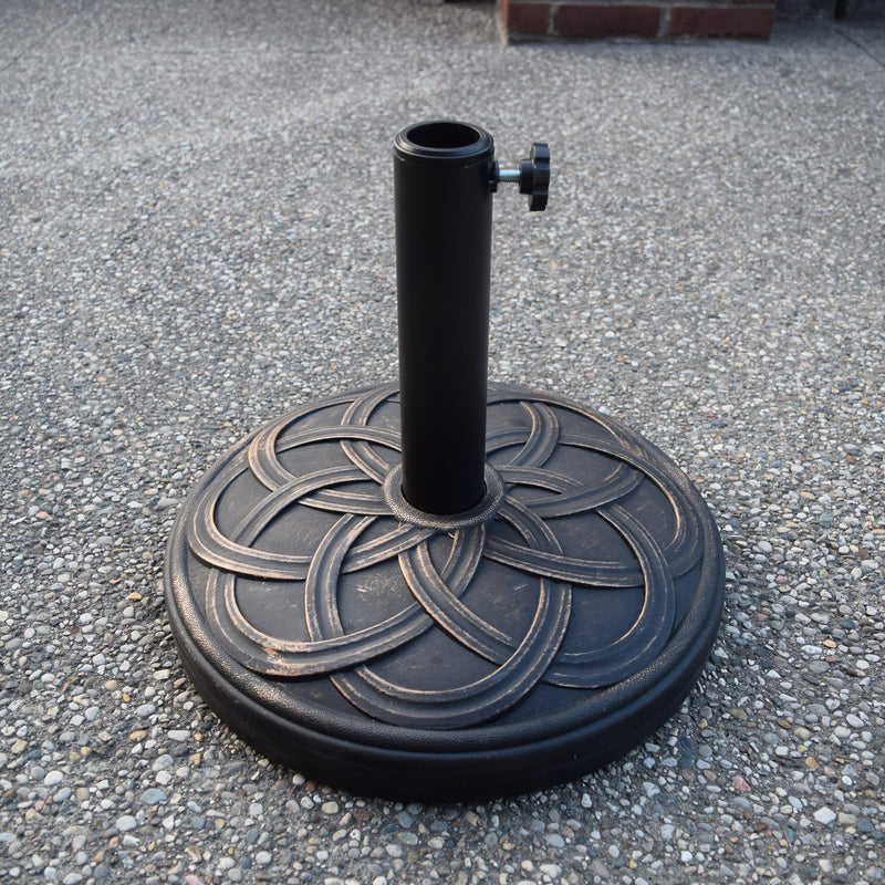 Antique Bronze 33 lbs Round Concrete Umbrella Stand Base Weight