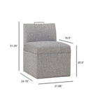 Della - Upholstered Castered Chair - Gray by HouseOfZazla