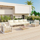 TOPMAX Modern Minimalist 7-Piece Metal Patio Sectional Sofa Set by HouseOfZazla