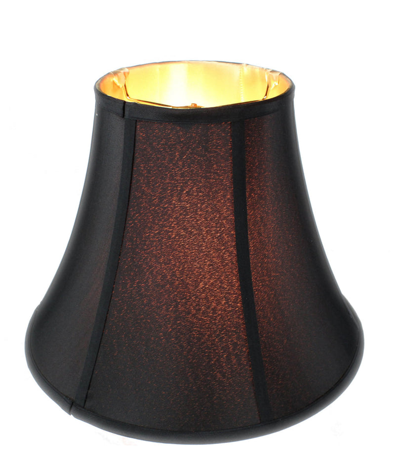 14"W x 11"H Black with Gold Lining Bell Lampshade