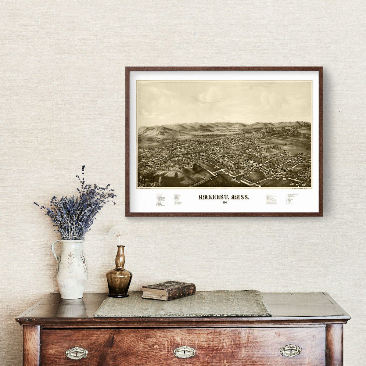 Vintage Map of Amherst, Massachusetts 1886, photo 3 of 5