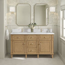 James Martin Lorelai 60" Double Bathroom Vanity, Light Natural Oak