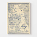Vintage Map of San Francisco, California 1925