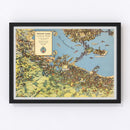 Vintage Map of San Francisco, California 1938