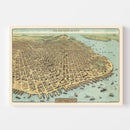 Vintage Map of San Francisco, California 1913