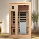 Low Emf Front Door With Heating Panel 2 Person Hemlock Far Infrared Indoor Suana Room - Natural by HouseOfZazla