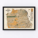 Vintage Map of San Francisco, California 1894