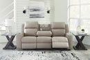 Lavenhorne - Rec Sofa W/Drop Down Table - Pebble by Unique Piece Furniture