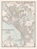 Vintage Map of Seattle, Washington 1901