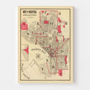 Vintage Map of Seattle, Washington 1909