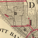 Vintage Map of Seattle, Washington 1909