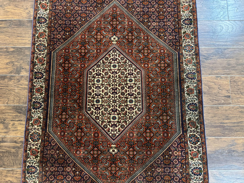 Persian Bidjar Rug 4x5, Fine 290 KPSI, Herati Pattern