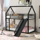 Twin Over Twin House Bunk Bed With Ladder And Slide by Unique Piece Furniture