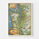 Vintage Map of Seattle, Washington 1936
