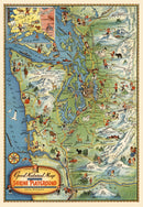 Vintage Map of Seattle, Washington 1936