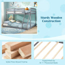 Twin Over Full Bunk Bed Low Floor Bunk Bed Frame by LJGDeals