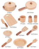 **Pre-order (Ships in 2-3 Weeks)**15 Pcs Wooden Kitchen Cookware Playset
