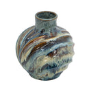 9.4x9.4x11" Blue and Brown Reactive Glazed Accent Vase by HouseOfZazla