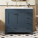 Bathroom Vanity With Ceramic Sink Combo, Abundant Storage Cabinet 2 Soft Close Doors And 5 Drawers by HouseOfZazla