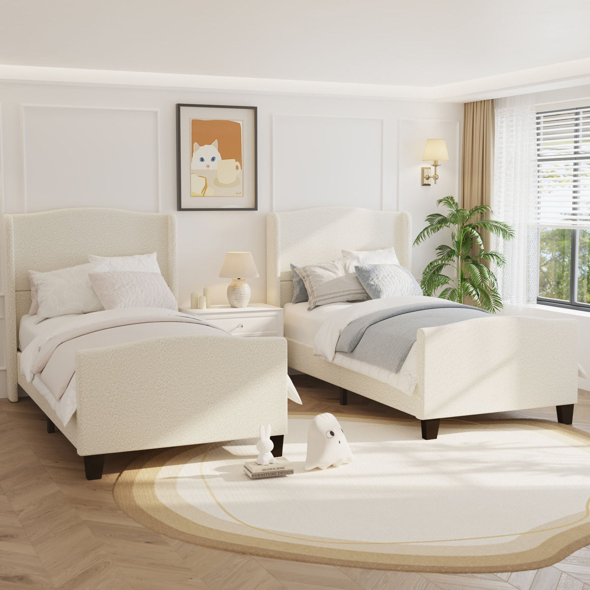 Platform Bed Frame With Tall Headboard And High Footboard, photo 31 of 40