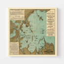 Vintage Map of Boston, Massachusetts 1884