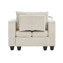 Convertible Chaise Lounge Sofa Chair With USB Ports, Cup Holders, Phone Holder And Storage by HouseOfZazla