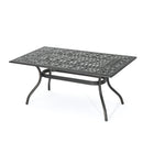 Enchantia Outdoor Rectangular Dining Table with Weave Tabletop and Flared Legs - Copper by HouseOfZazla