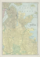 Vintage Map of Boston, Massachusetts 1901