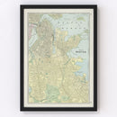 Vintage Map of Boston, Massachusetts 1901