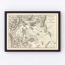 Vintage Map of Boston, Massachusetts 1807