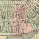 Vintage Map of Boston, Massachusetts 1886