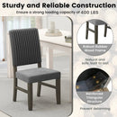 Dining Chair Set of 2 Mid-Century Modern Velvet Fabric Upholstered Chairs-Grey by DirectDeals