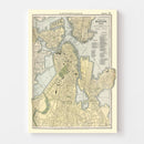 Vintage Map of Boston, Massachusetts 1891