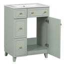 Transitional Style Bathroom Vanity Cabinet With Ceramic Sink by HouseOfZazla