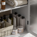 Modern Bathroom Vanity With Ceramic Sink, Tempered Blurred Glass Doors by HouseOfZazla
