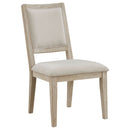 Rodota - 5 Piece Round Dining Table Set With Upholstered Chairs - White Washed by HouseOfZazla