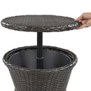 5 Pieces Patio Furniture Chair Sets, Patio Conversation Set With Wicker Cool Bar Table, Ottomans,Outdoor Furniture Bistro Sets for Porch,Backyard,Balcony,Poolside Black&Beige