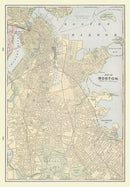 Vintage Map of Boston, Massachusetts 1901