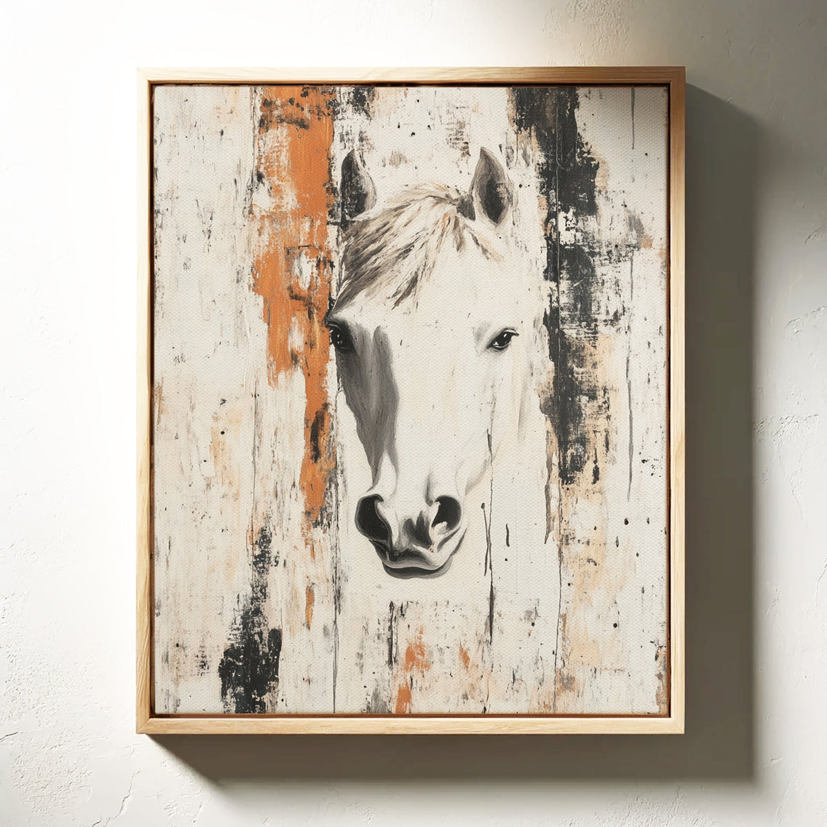 White Horse Against Rustic Planks, photo 4 of 19