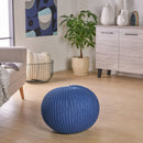 Bordeaux - Knitted Round Pouf, Versatile Ottoman And Floor Cushion by Unique Piece Furniture