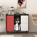Modern Sideboard Buffet Cabinet With Doors And Unique Panel Styling by HouseOfZazla