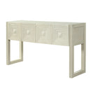 Geometric Carved Console Table With 3 Soft Close Drawers by HouseOfZazla