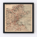 Vintage Map of Boston, Massachusetts 1905